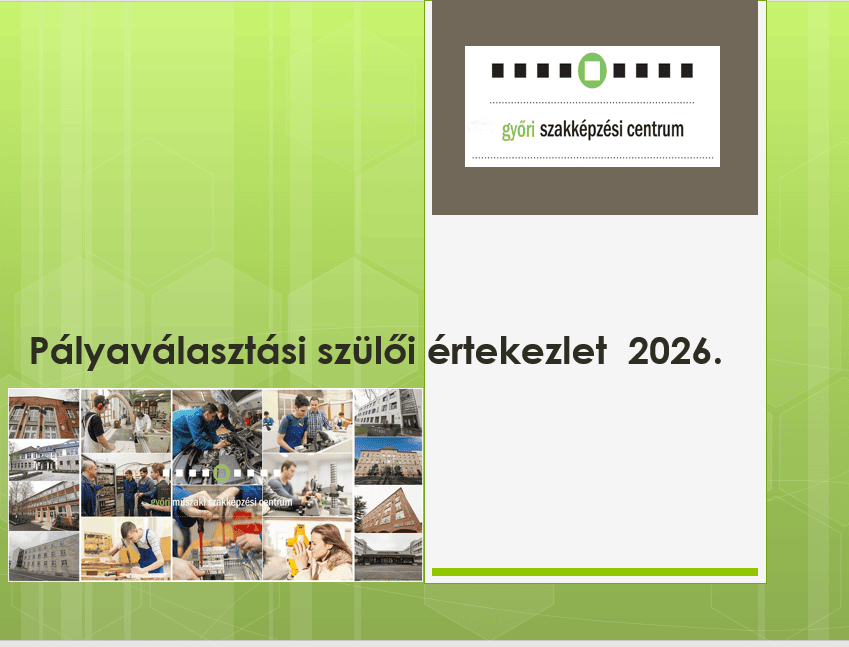 Pályaválasztási kiállítás - szülői értekezlet - 2026.